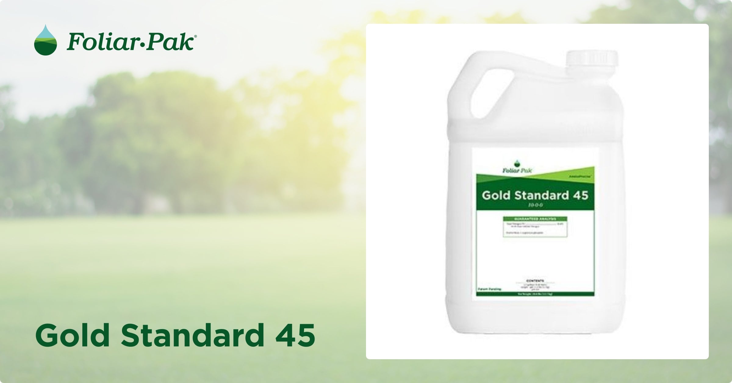 ゴールドスタンダード☀️ Foliar-Pak Gold Standard 45 Product Information | Foliar-Pak