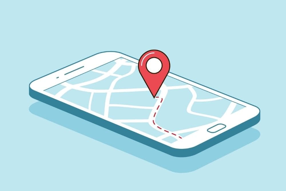 pinpointed location on a smartphone