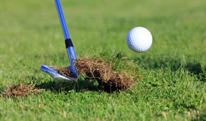 golf course turf needing grow in for traffic recovery