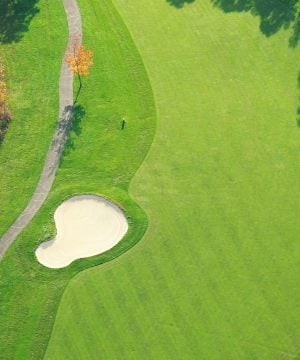 aerial view of golf course