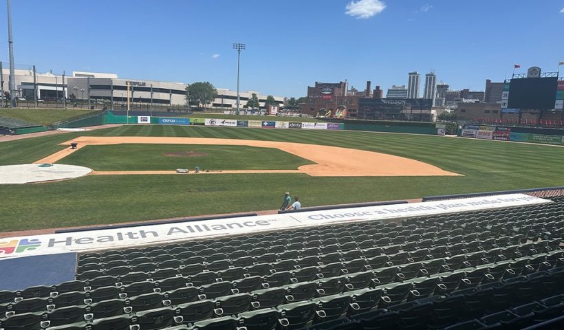 baseball field close-up
